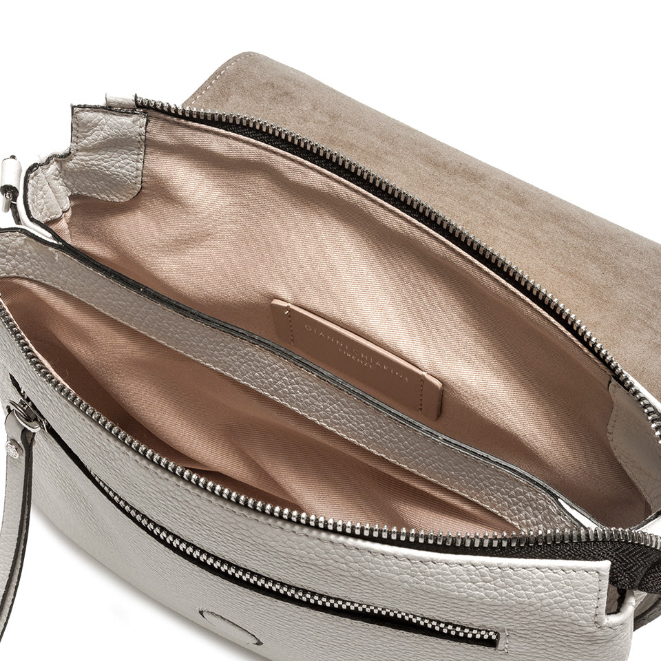 Borsa Three in pelle bottalata marble BS4364 LATTE GIANNI CHIARINI 