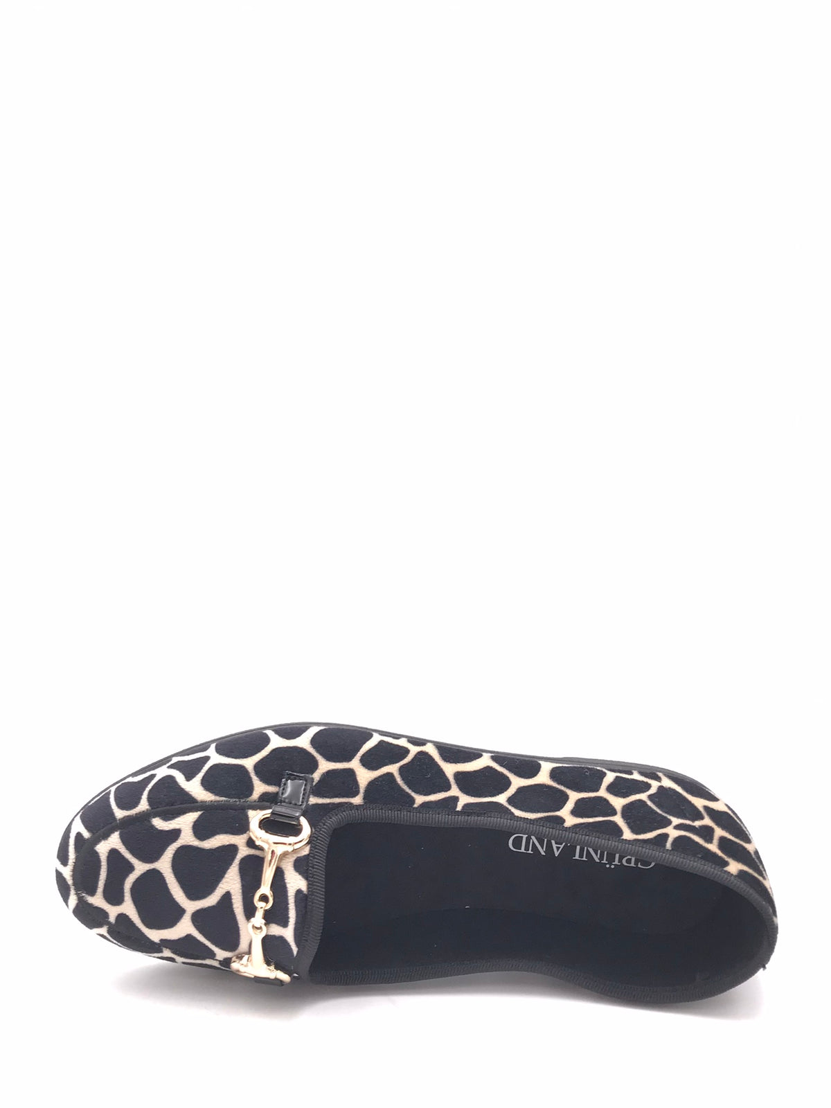 Pantofola Pika in panno con stampa giraffa nero-multi PA1281 NERO-MULTI GRUNLAND 
