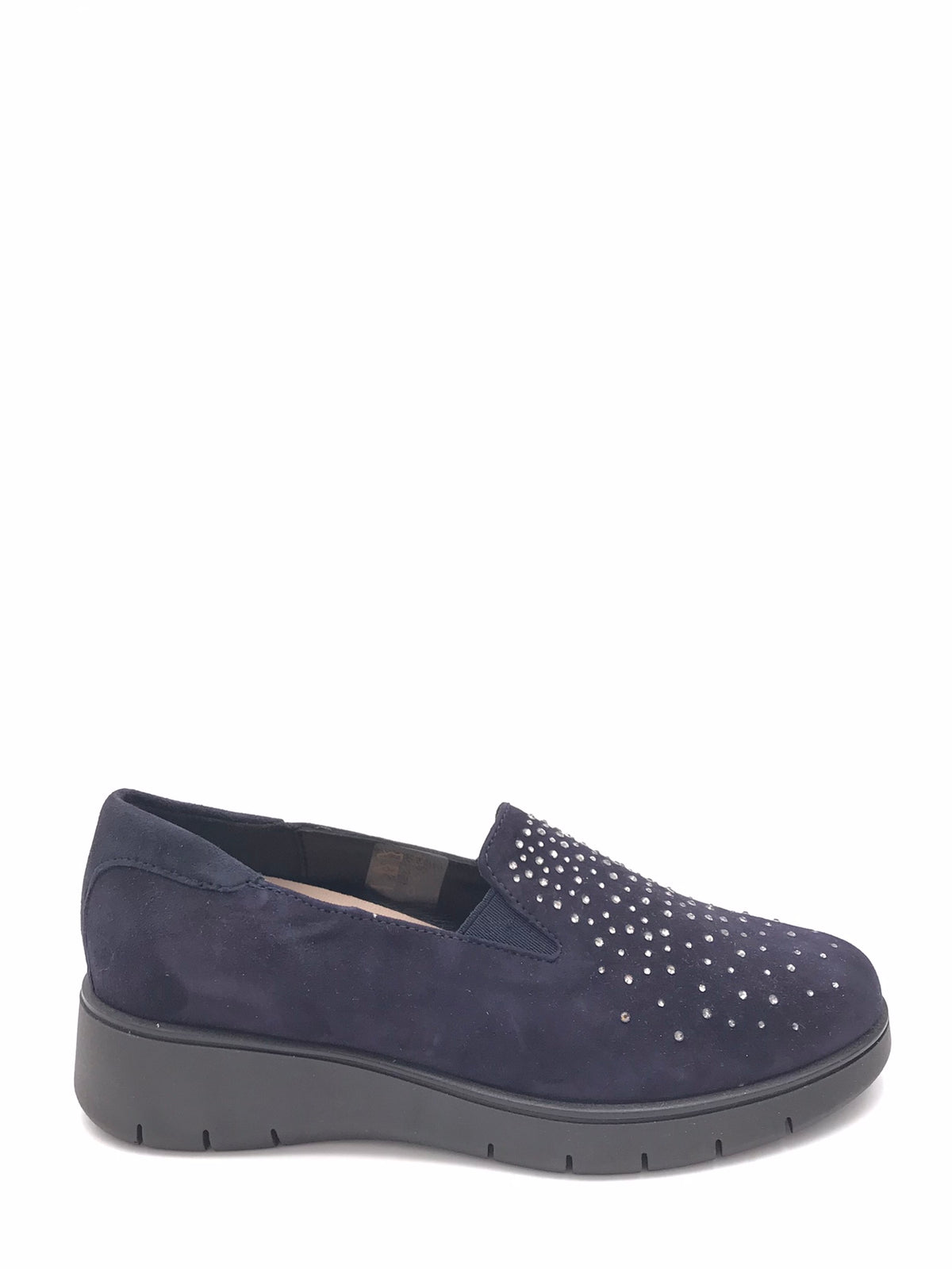 Scarpa Tass in camoscio blu con strass<BR/> SC2179 BLU GRUNLAND 