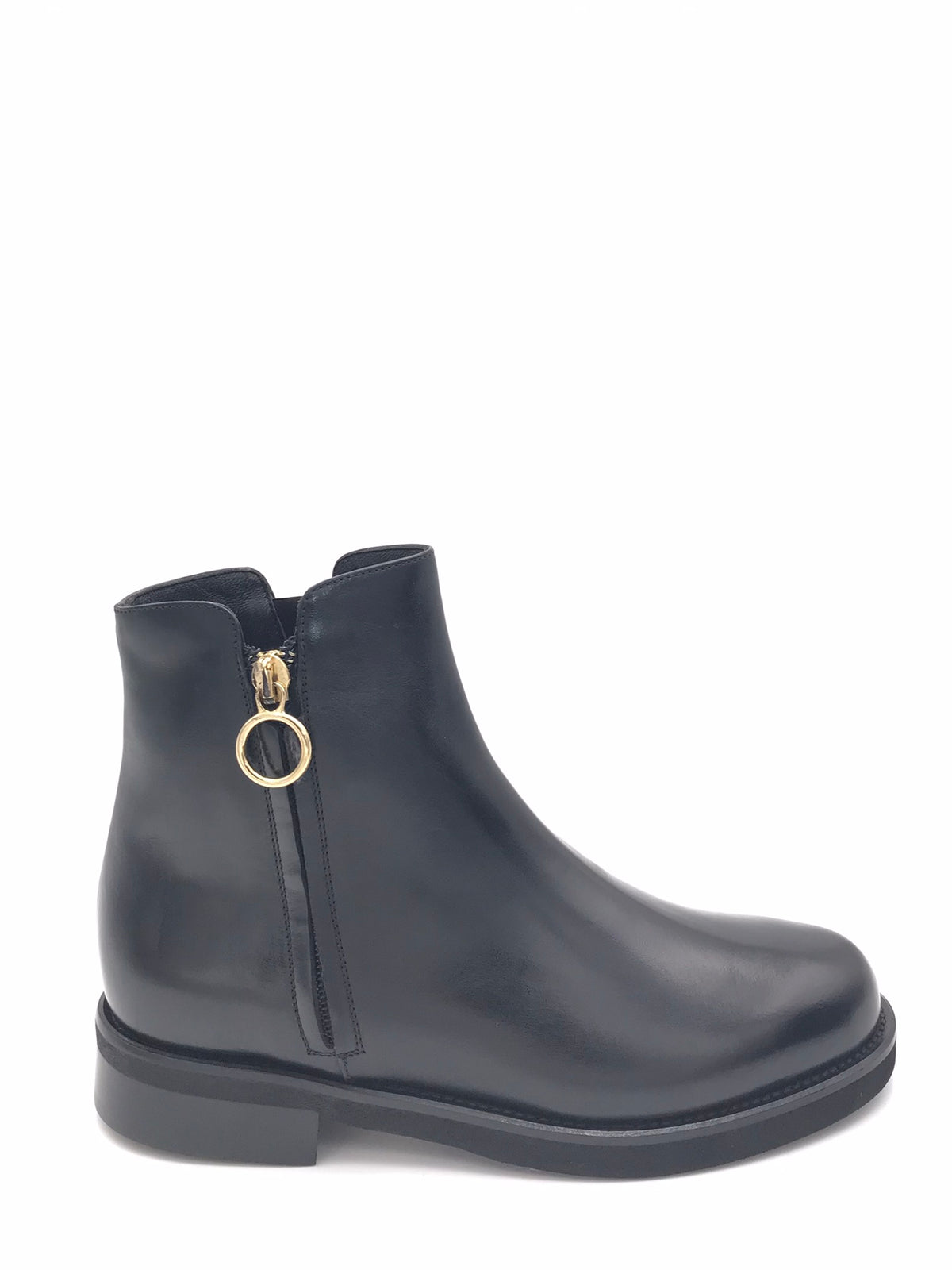 Tronchetto basso in pelle nera K082T NERO LUCA GROSSI 
