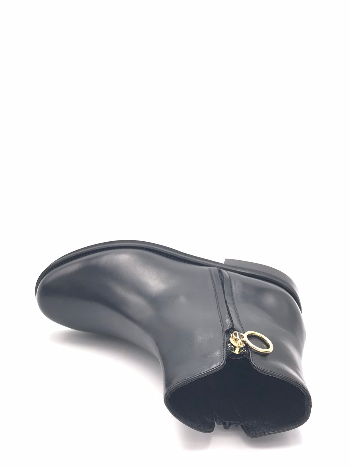 Tronchetto basso in pelle nera K082T NERO LUCA GROSSI 