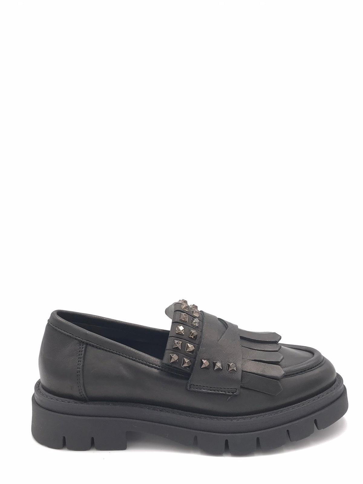 Mocassino Sidney nero con borchie PL4Y76 NERO ZULIAN 