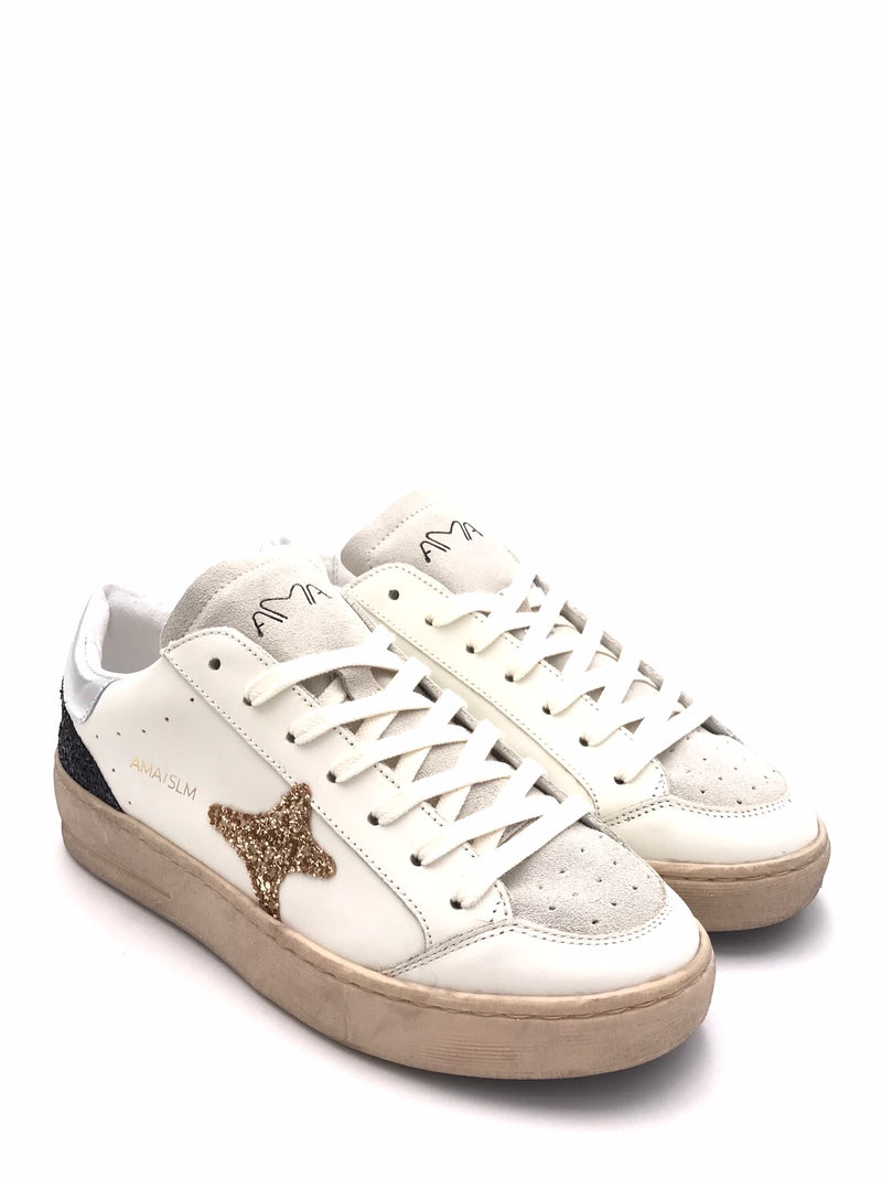 Sneakers Slam in pelle bianca 4724 BIANCA AMA BRAND 