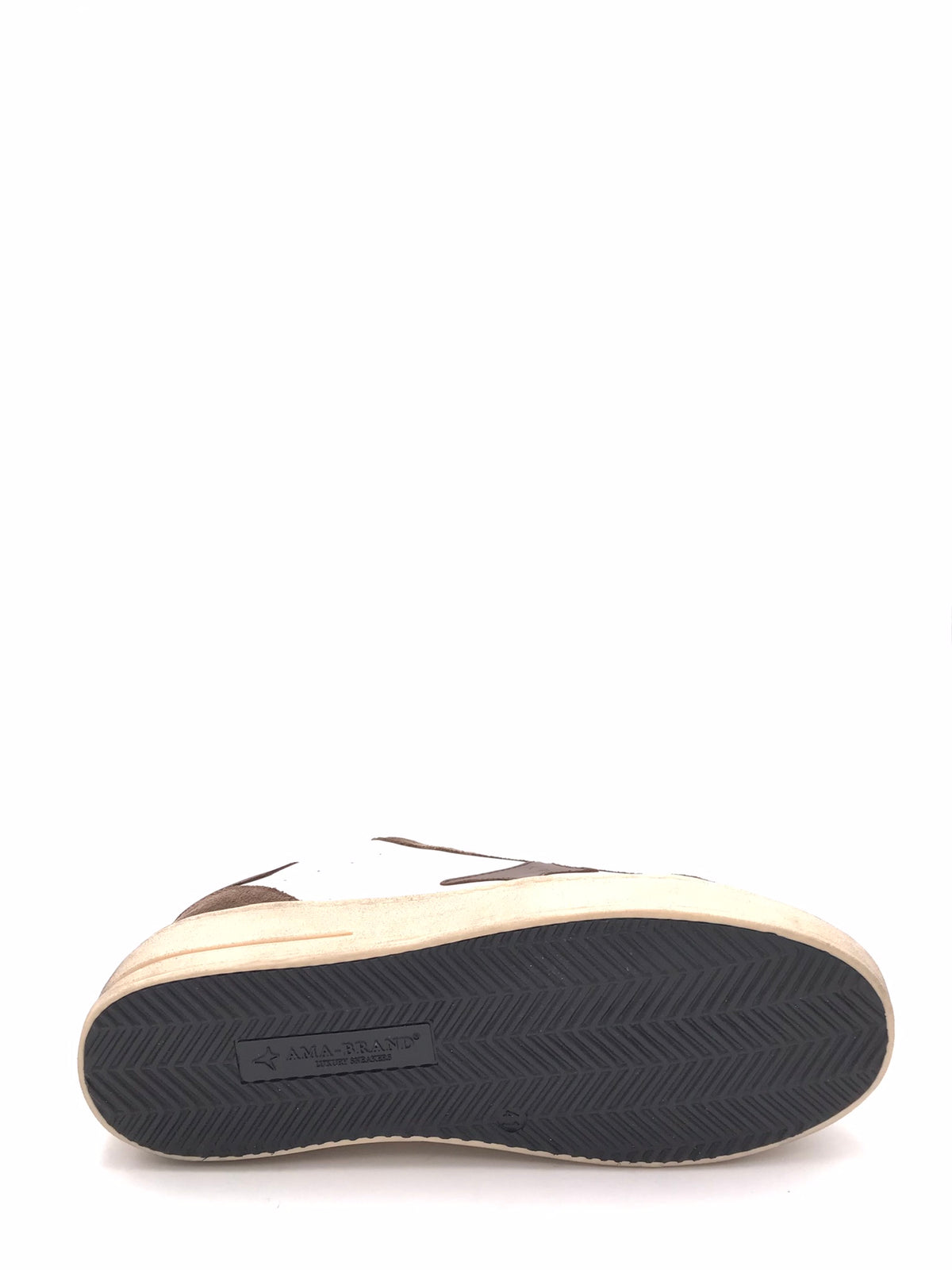Sneakers Slam in pelle bianca e crosta marrone 4739 BIANCA/MARRONE AMA BRAND 