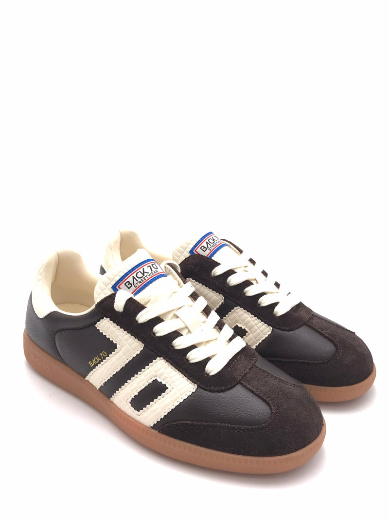 Sneakers Claud in nappa e suede marrone 108005 000308MARRONE BACK 70 