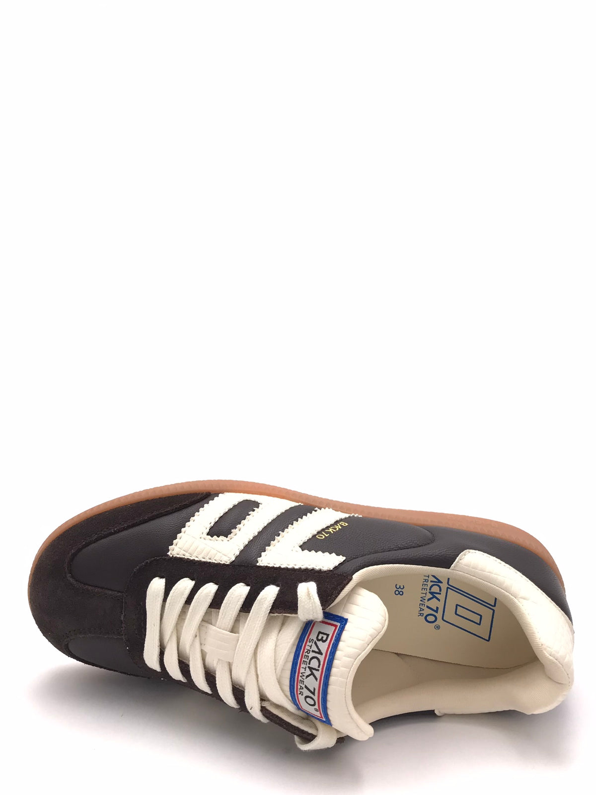 Sneakers Claud in nappa e suede marrone 108005 000308MARRONE BACK 70 