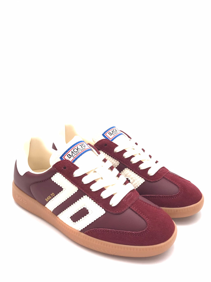Sneakers Claud in nappa e suede wine<BR/> 108005 000309VINO BACK 70 
