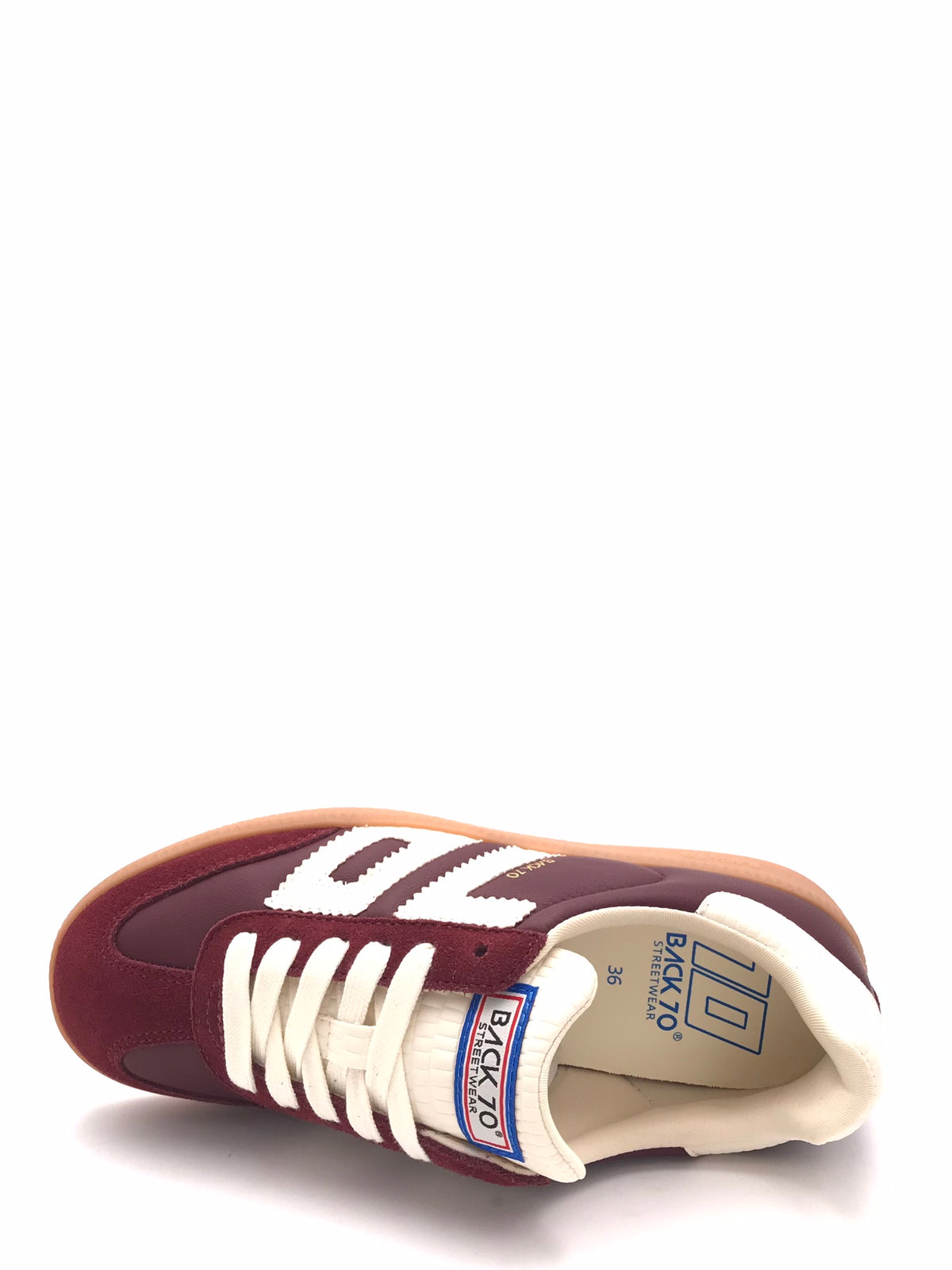 Sneakers Claud in nappa e suede wine<BR/> 108005 000309VINO BACK 70 