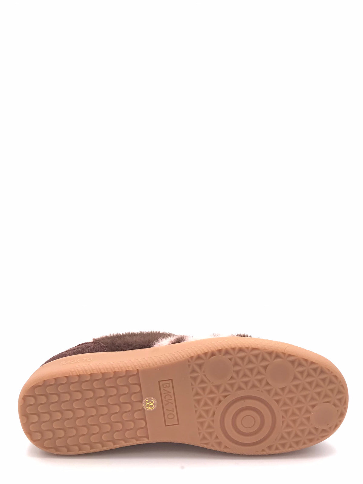 Sneakers Mohair in pelle e tessuto effetto lana marrone-rosa 108051 000007MARRONE BACK 70 