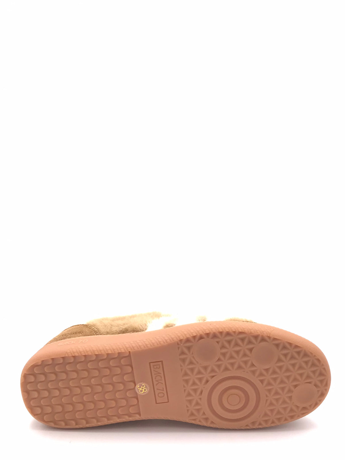 Sneakers Mohair in pelle e tessuto effetto lana beige-bianco 108051 000009BEIGE BACK 70 