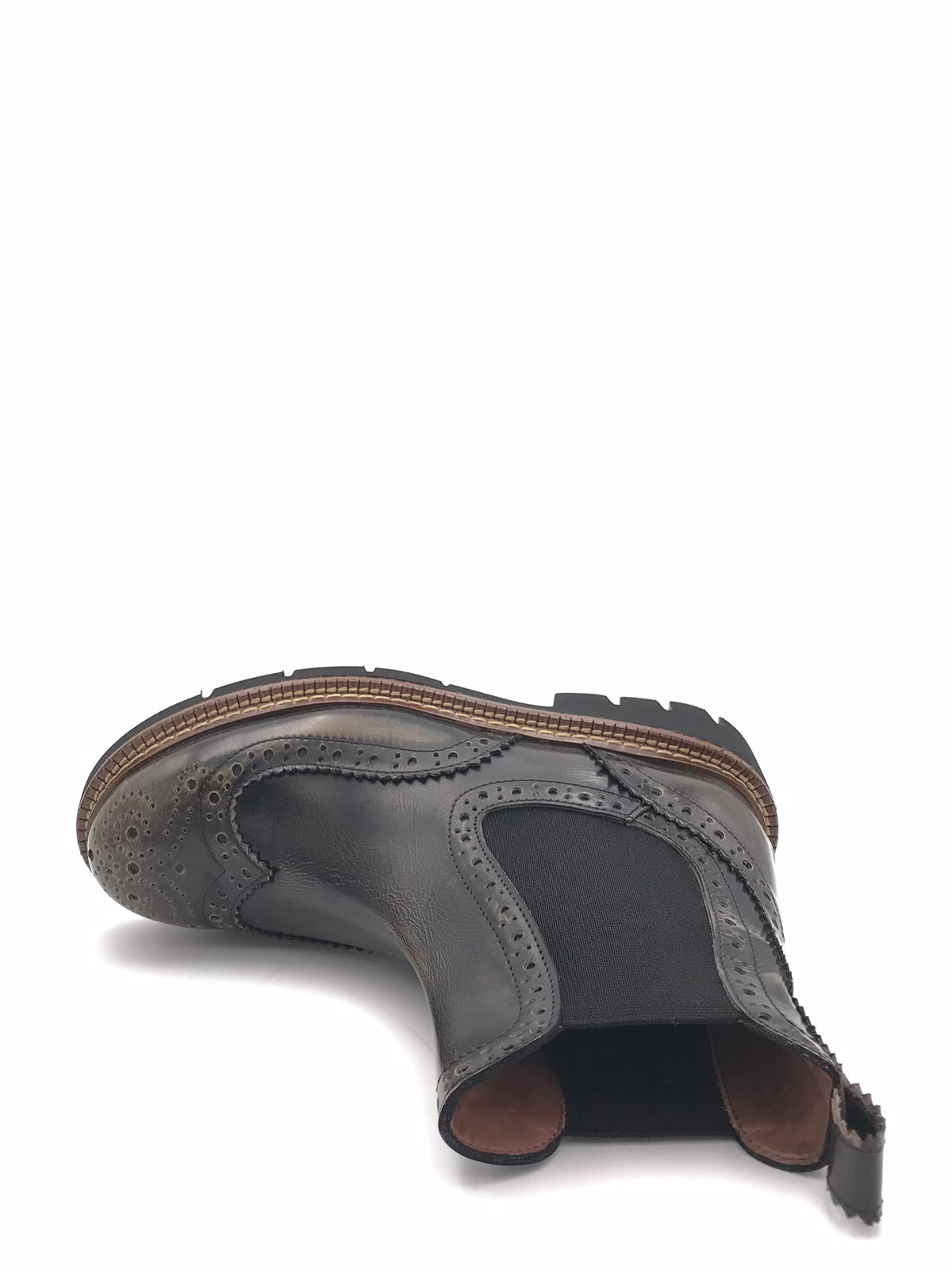 Tronchetto stile inglese in pelle abrasivata color fango 2645 MARRONE CATERINA C 