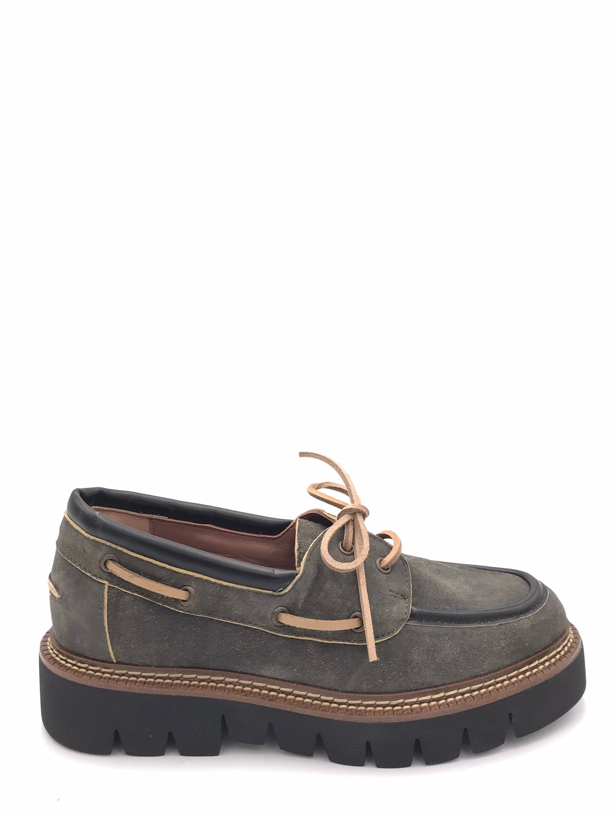 Scarpa barca allacciata in crosta verde bosco 2700 VERDE BOSCO CATERINA C 