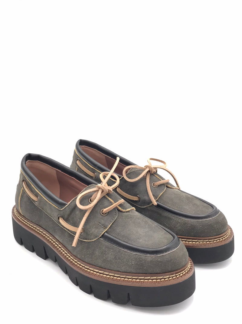 Scarpa barca allacciata in crosta verde bosco 2700 VERDE BOSCO CATERINA C 