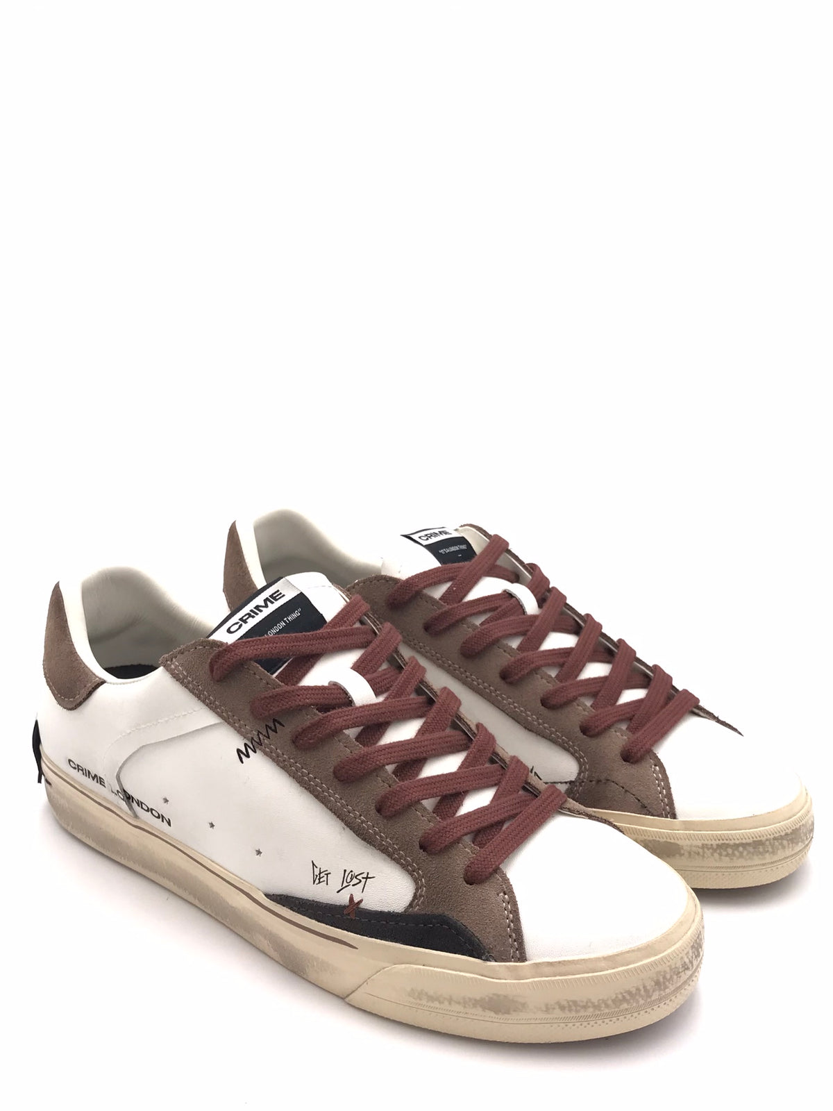 Sneakers Decostructed bianca-taupe 10074 BIANCA/TAUPE CRIME LONDON 