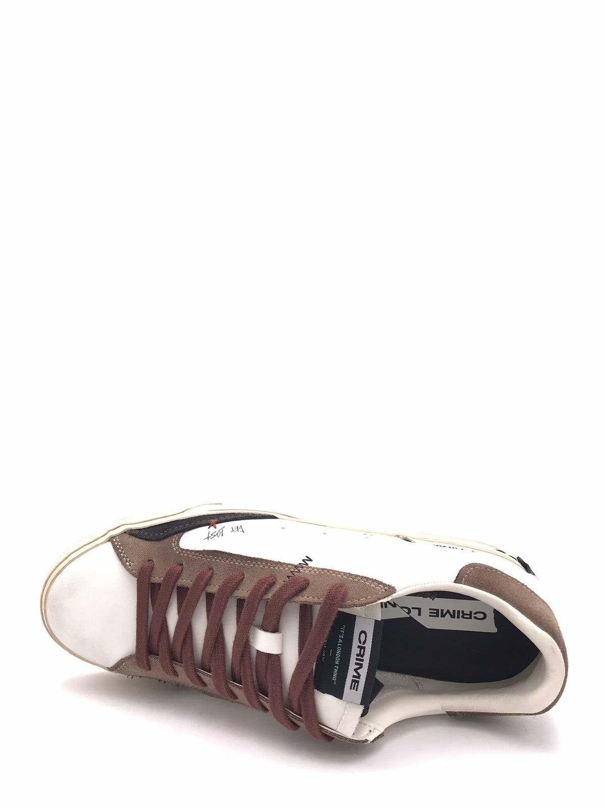 Sneakers Decostructed bianca-taupe 10074 BIANCA/TAUPE CRIME LONDON 
