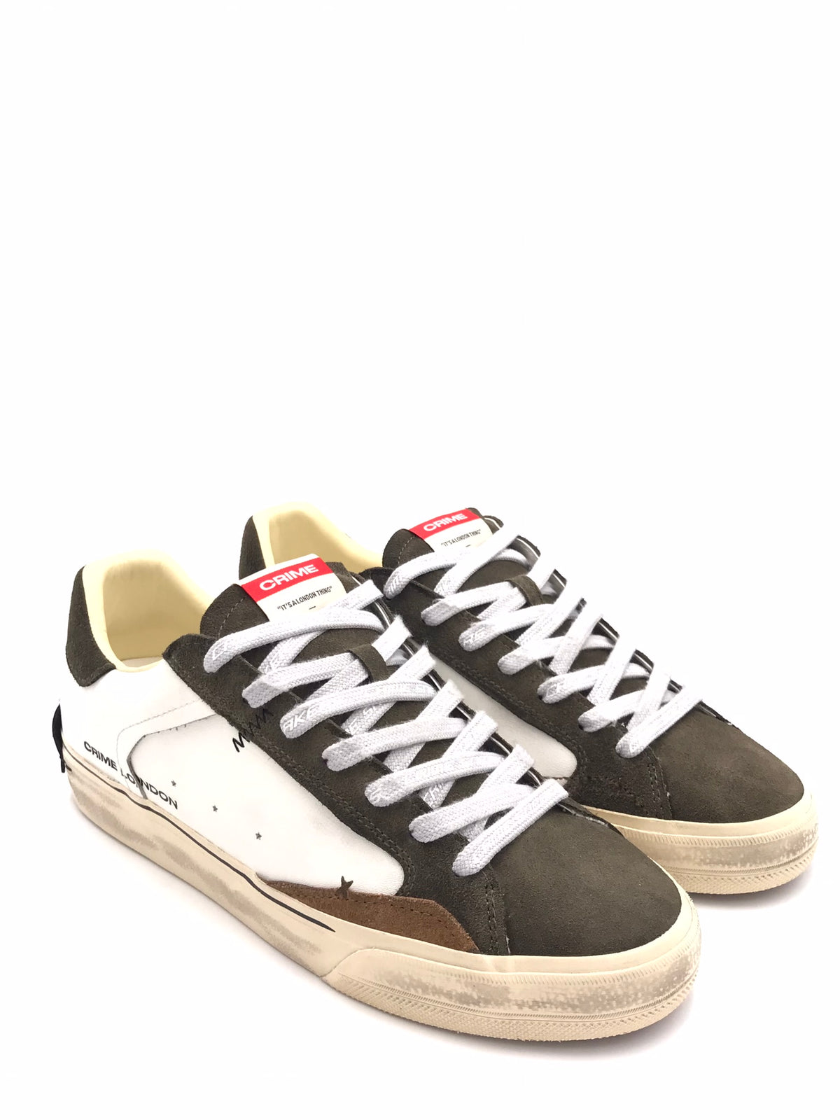 Sneakers Decostructed bianca-militare 10075 BIANCA/MILITARE CRIME LONDON 