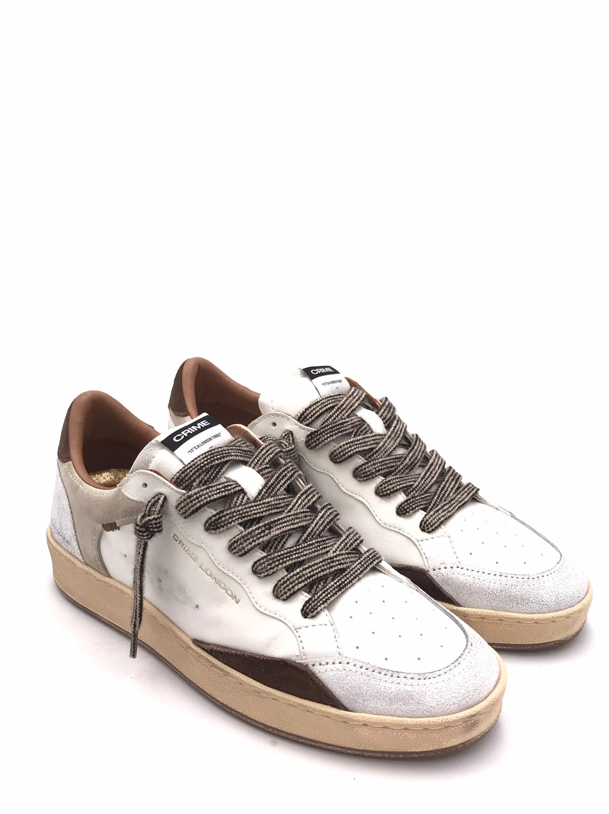 Sneakers Chelsea bianca/marrone 10200 BIANCA CRIME LONDON 