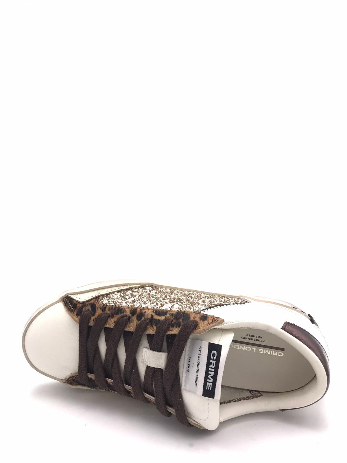 Sneakers distrassed bianca-platino 23008 BIANCO/PLATINO CRIME LONDON 