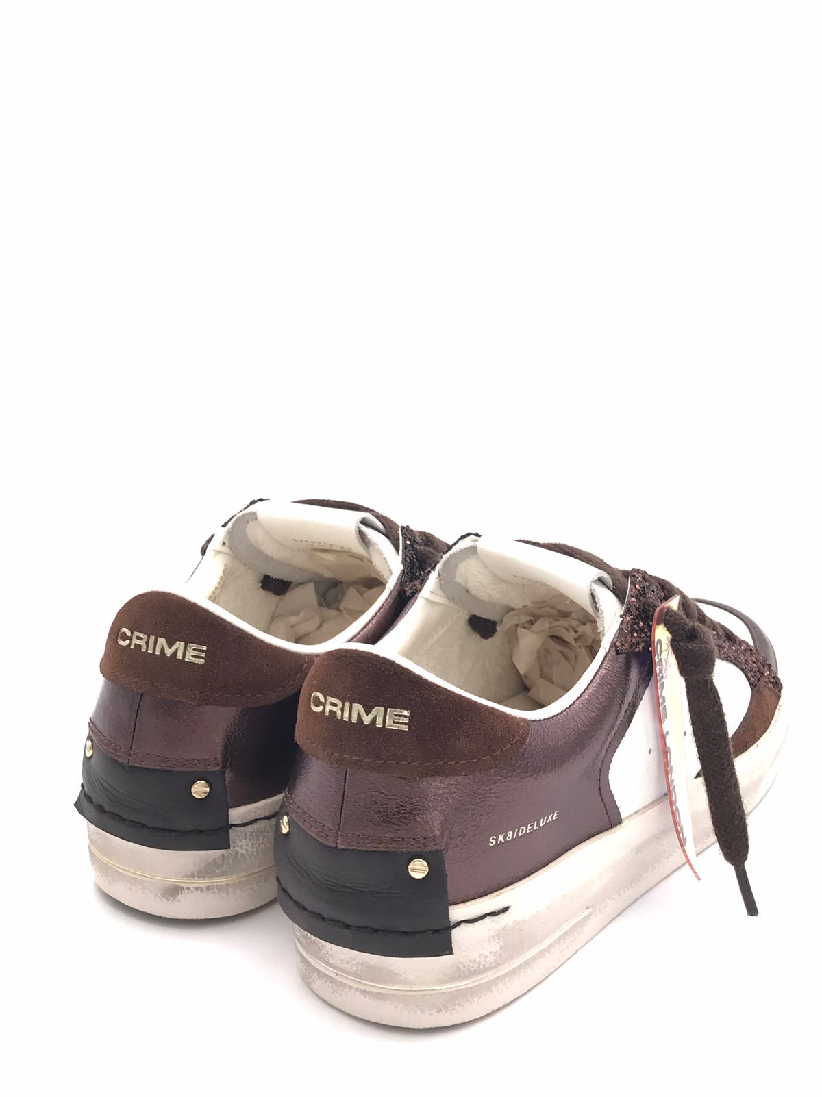 Sneakers sk8 delux bronzo-bianca 23103 BRONZO/BIANCO CRIME LONDON 