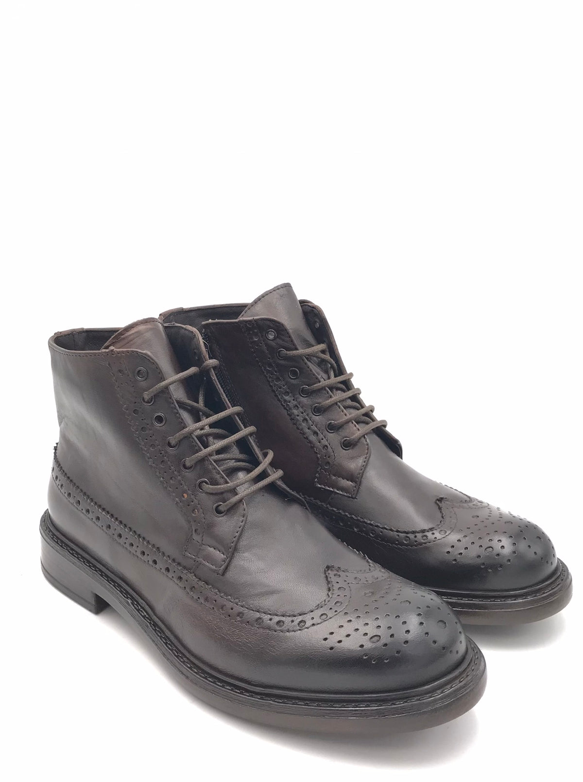 Stivaletto stile inglese in pelle marrone 9821 TESTA DI MORO EXTON 