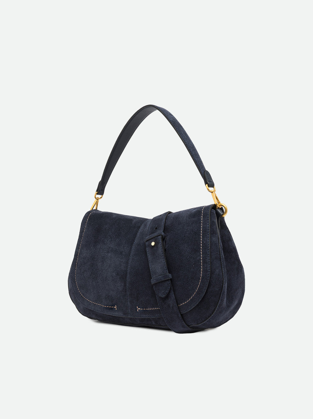Borsa Helena round in camoscio notturno BS12619 BLU GIANNI CHIARINI 