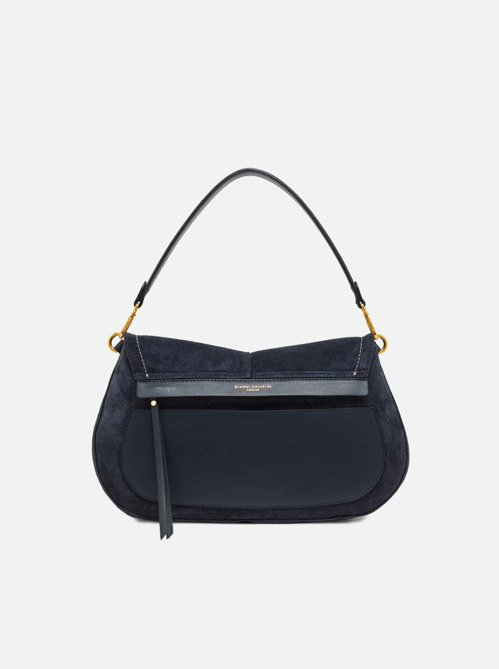 Borsa Helena round in camoscio notturno BS12619 BLU GIANNI CHIARINI 