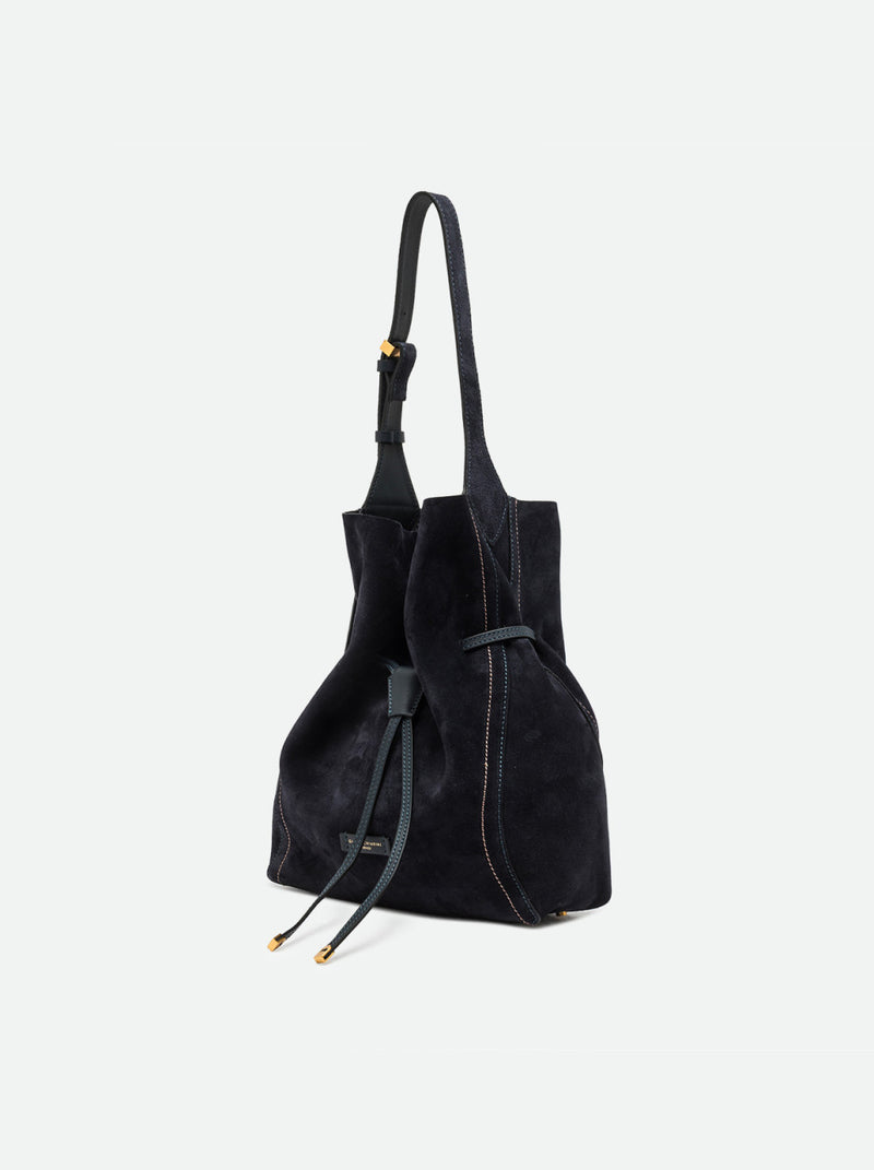Borsa a tracolla Sienna in camoscio notturno BS11787 BLU GIANNI CHIARINI 