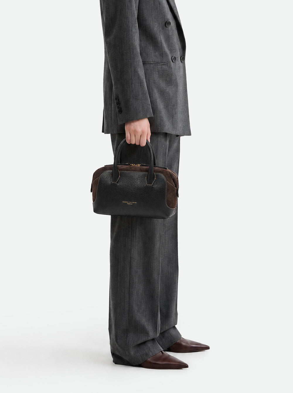 Borsa Gemma small nero-marrone BS12240 NERO/MARRONE GIANNI CHIARINI 