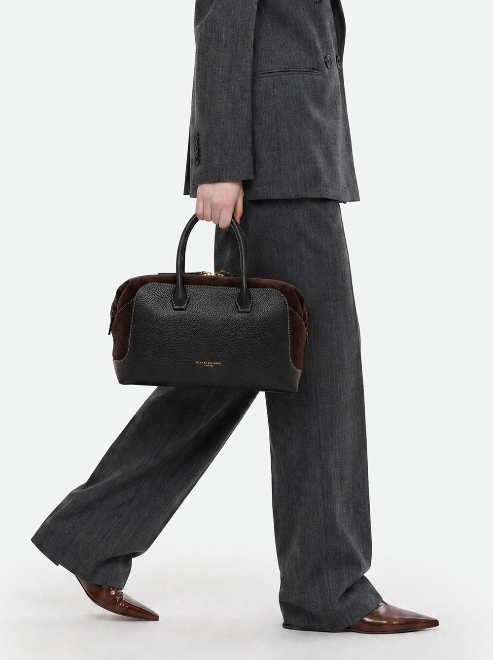 Borsa Gemma large nero-marrone BS12241 NERO/MARRONE GIANNI CHIARINI 