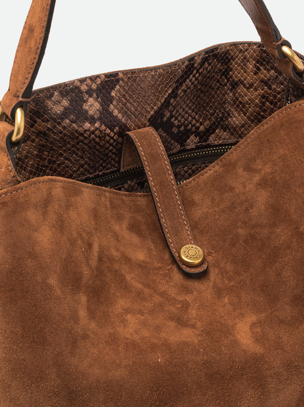 Borsa Fiona in camoscio cognac BS12486 COGNAC GIANNI CHIARINI 