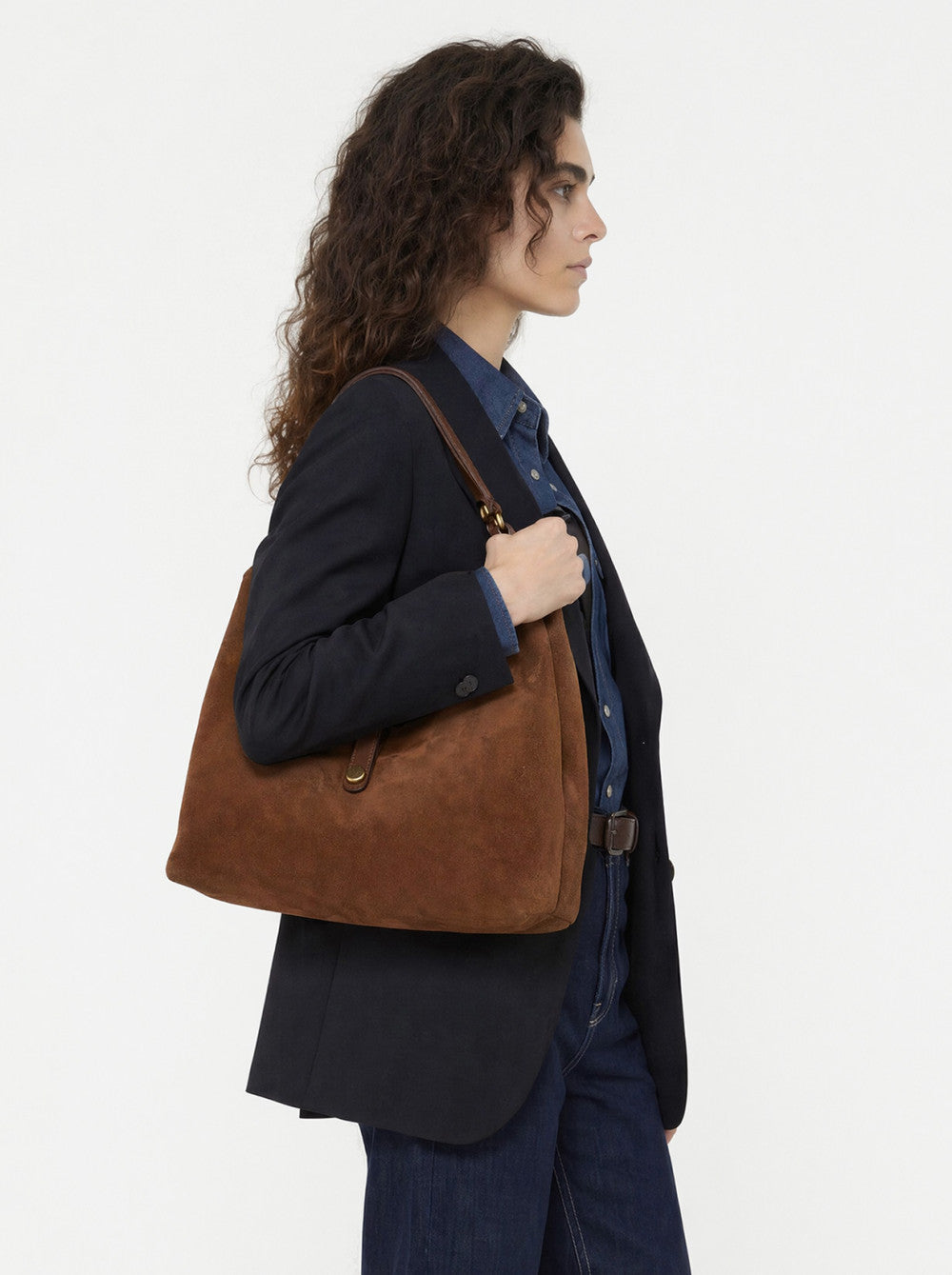 Borsa Fiona in camoscio cognac BS12486 COGNAC GIANNI CHIARINI 