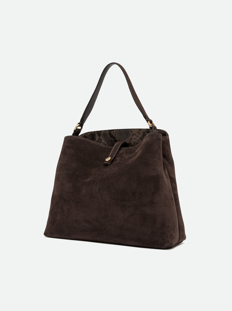 Borsa Fiona in camoscio moka BS12486 MARRONE GIANNI CHIARINI 