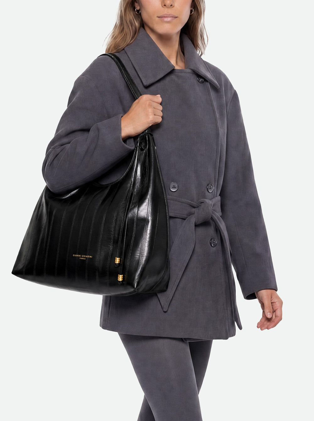 Borsa Dua large in anguilla nera BS12680 NERO GIANNI CHIARINI 