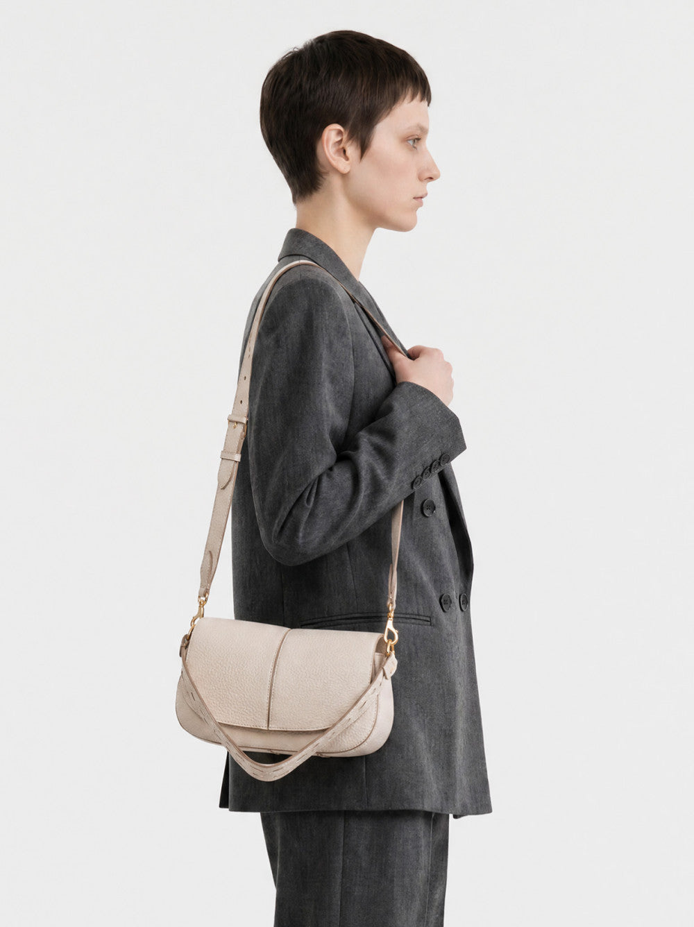 Borsa Helena round small alabaster BS12718 BURRO GIANNI CHIARINI 