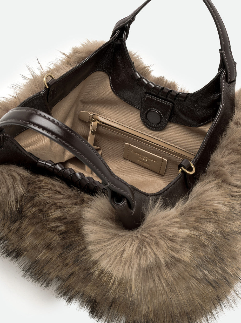 Borsa Alifa fur medium espresso BS12759 MARRONE GIANNI CHIARINI 