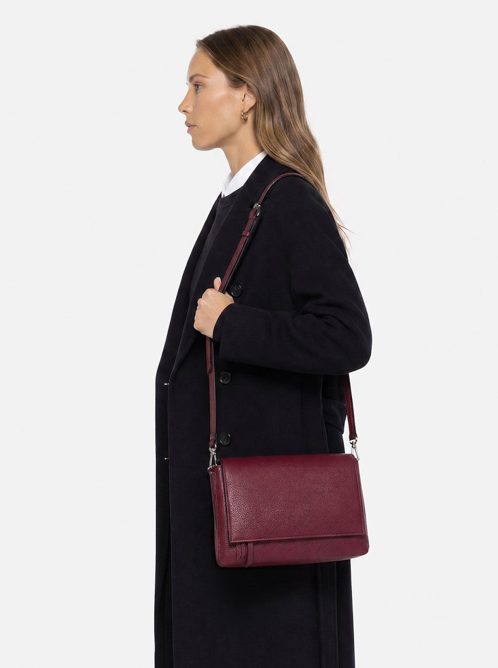 Borsa a tarcolla Three antique ruby BS4364 BORDEAU GIANNI CHIARINI 