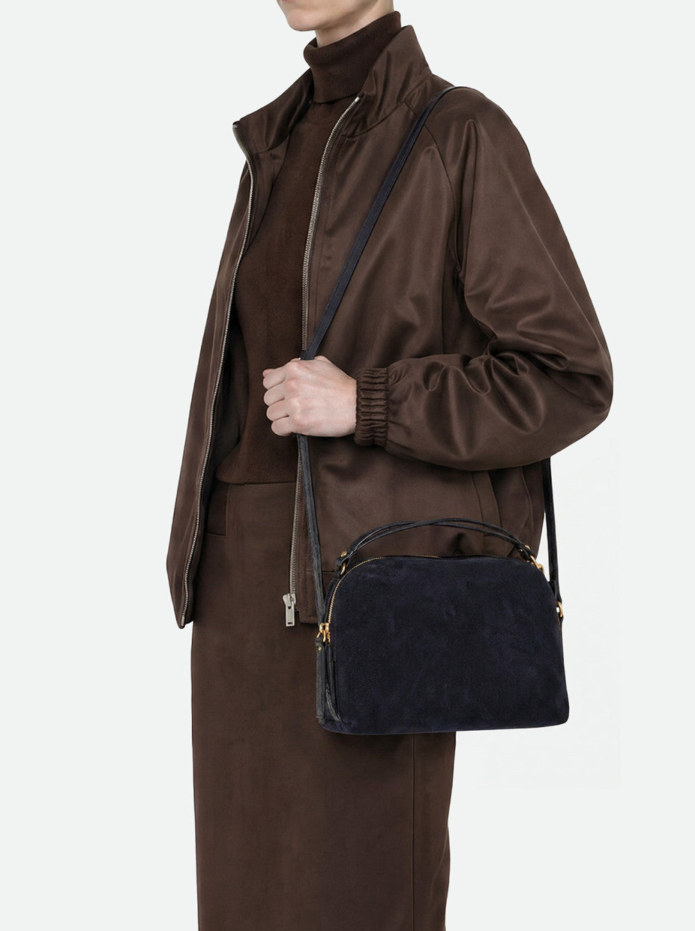 Borsa Alifa in camoscio notturno BS8628 BLU GIANNI CHIARINI 