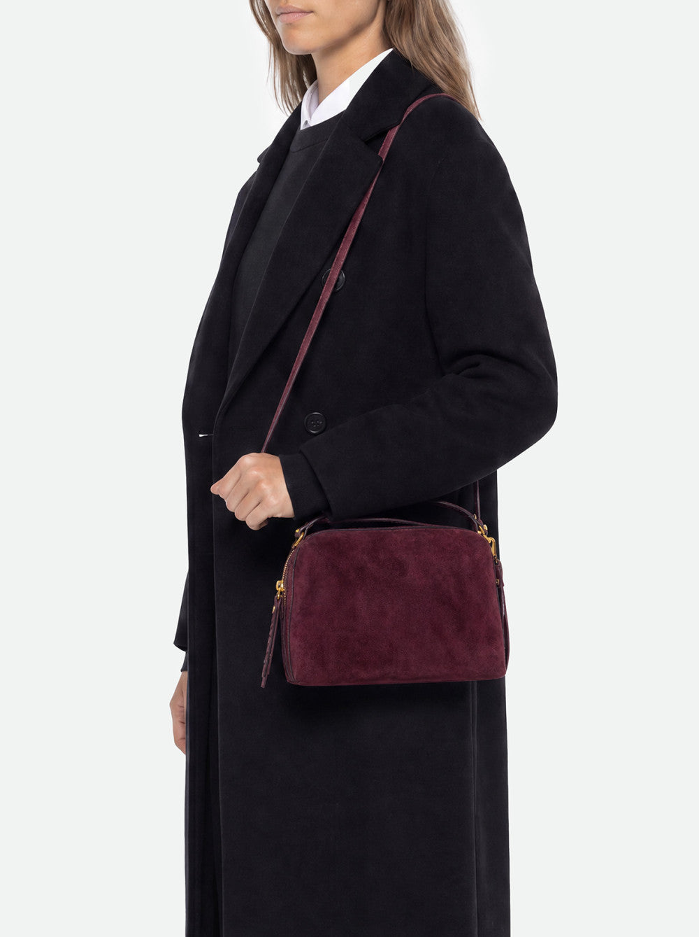 Borsa Alifa in camoscio amarone BS8628 BORDEAU GIANNI CHIARINI 