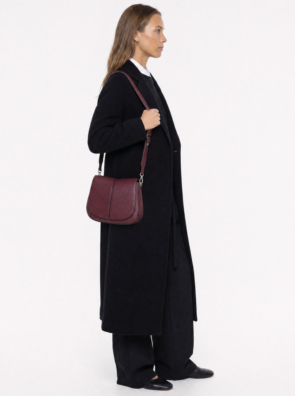 Borsa Helena round medium bordò BS9036 BORDEAU GIANNI CHIARINI 