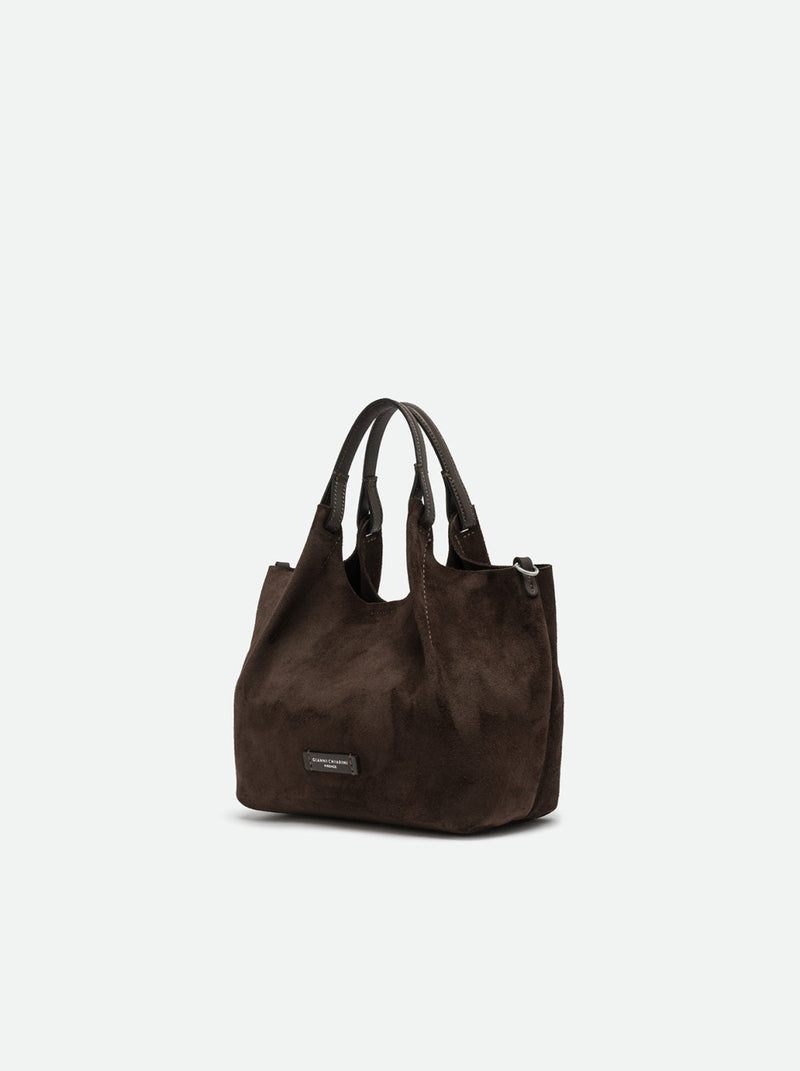 Borsa Dua media in camoscio moka BS9799 MARRONE GIANNI CHIARINI 