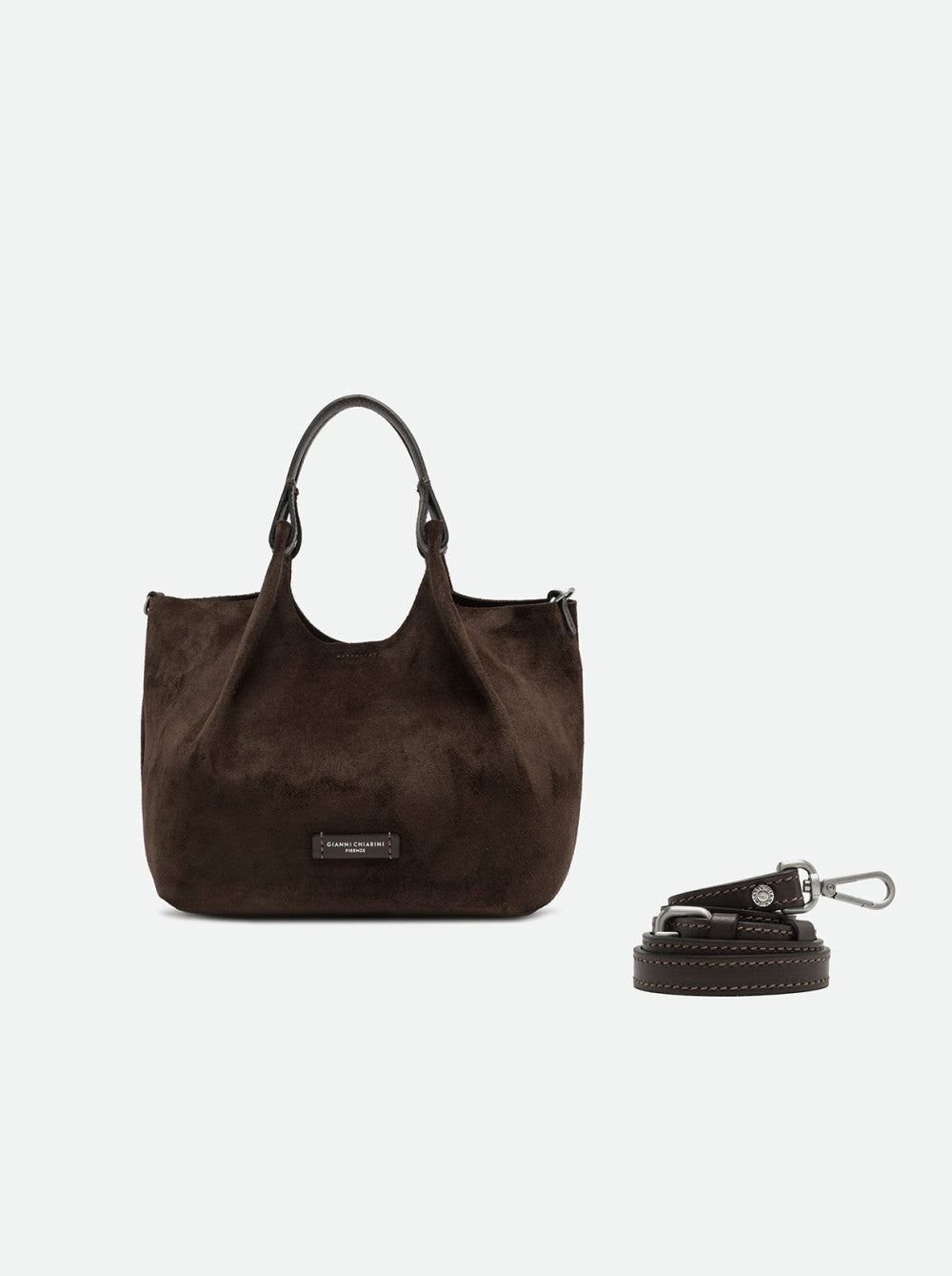 Borsa Dua media in camoscio moka BS9799 MARRONE GIANNI CHIARINI 