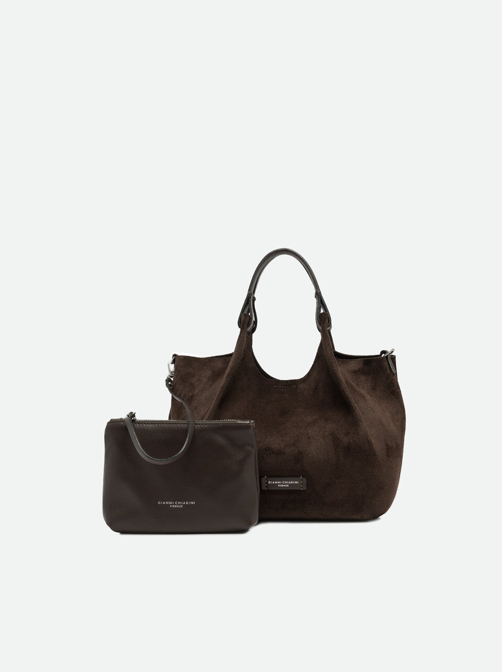 Borsa Dua media in camoscio moka BS9799 MARRONE GIANNI CHIARINI 