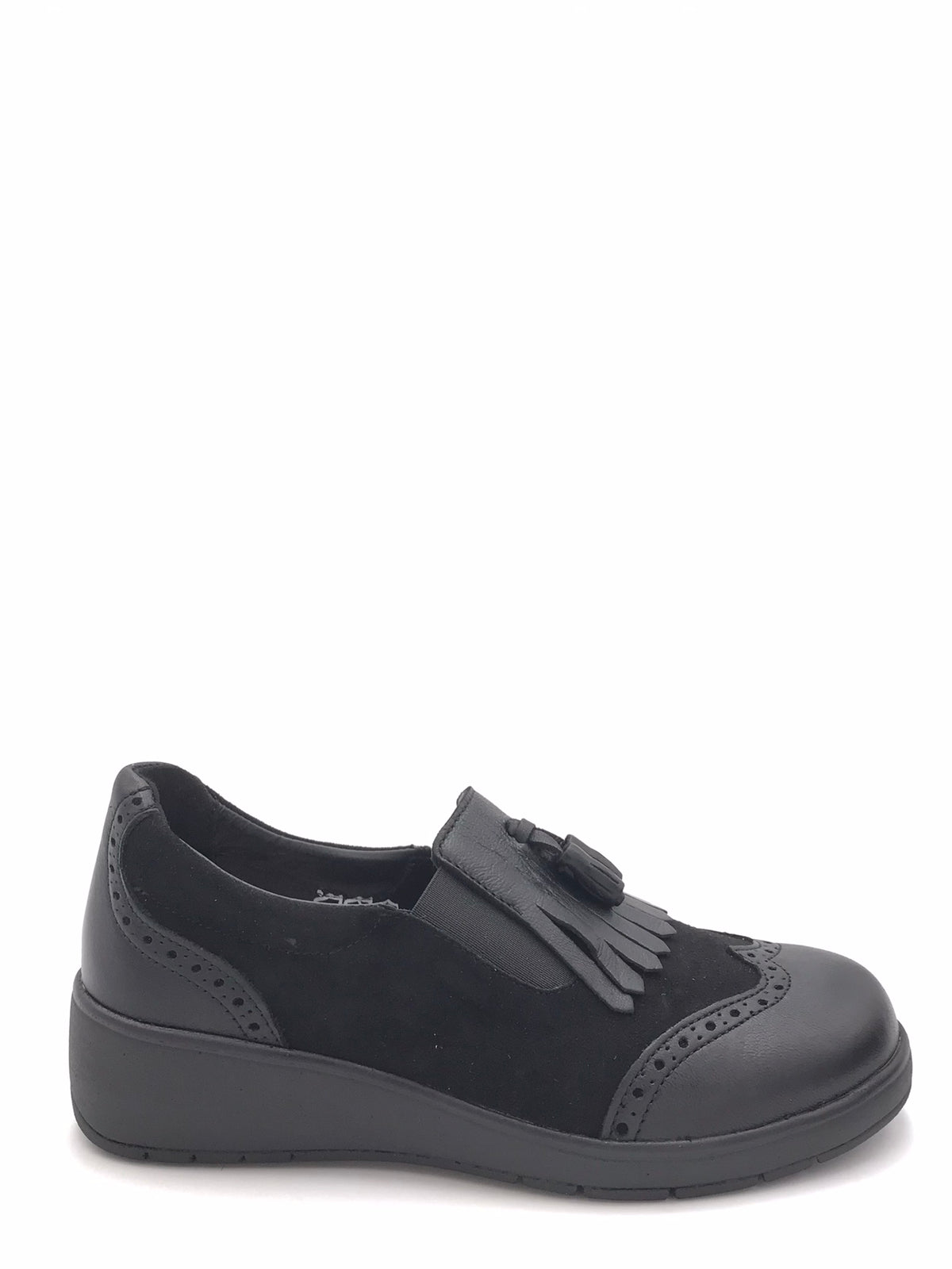 Scarpa Neta in pelle e camoscio nero SC 6393 NERO GRUNLAND 