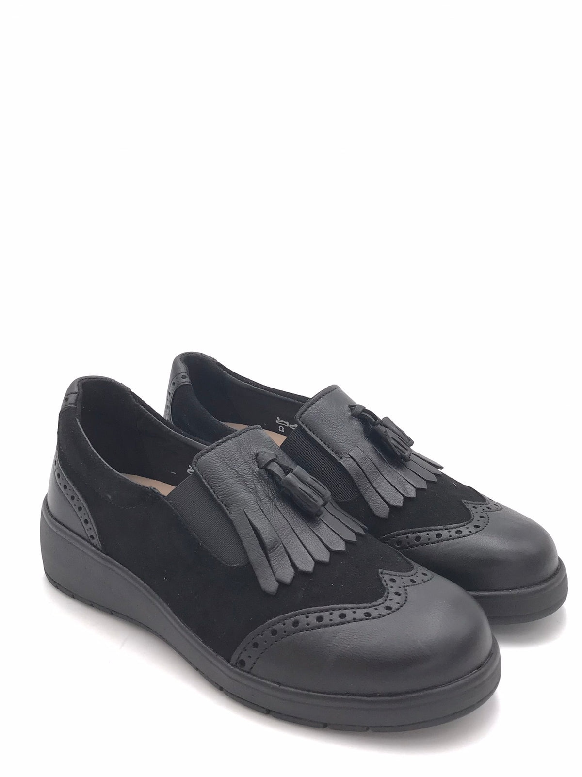 Scarpa Neta in pelle e camoscio nero SC 6393 NERO GRUNLAND 