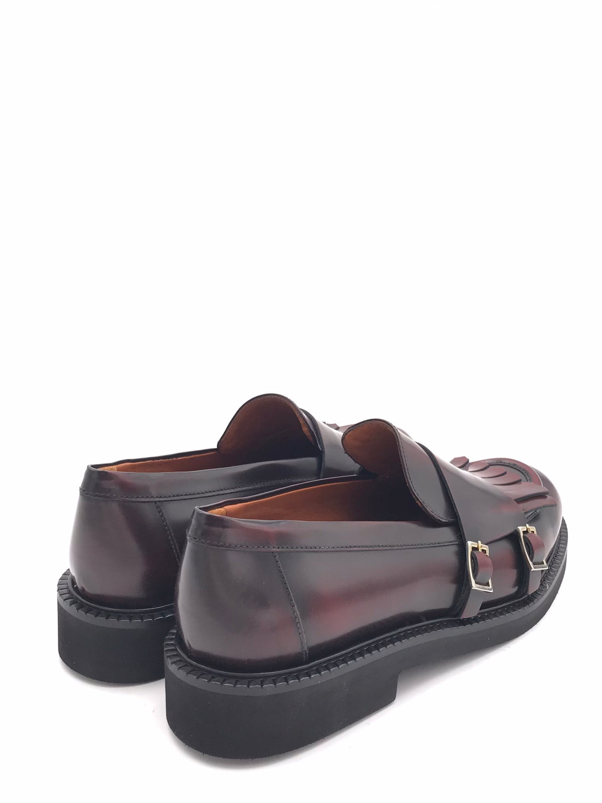 Mocassino in pelle spazzolata bordò con frangia 304 BORDEAU LEGAZZELLE 