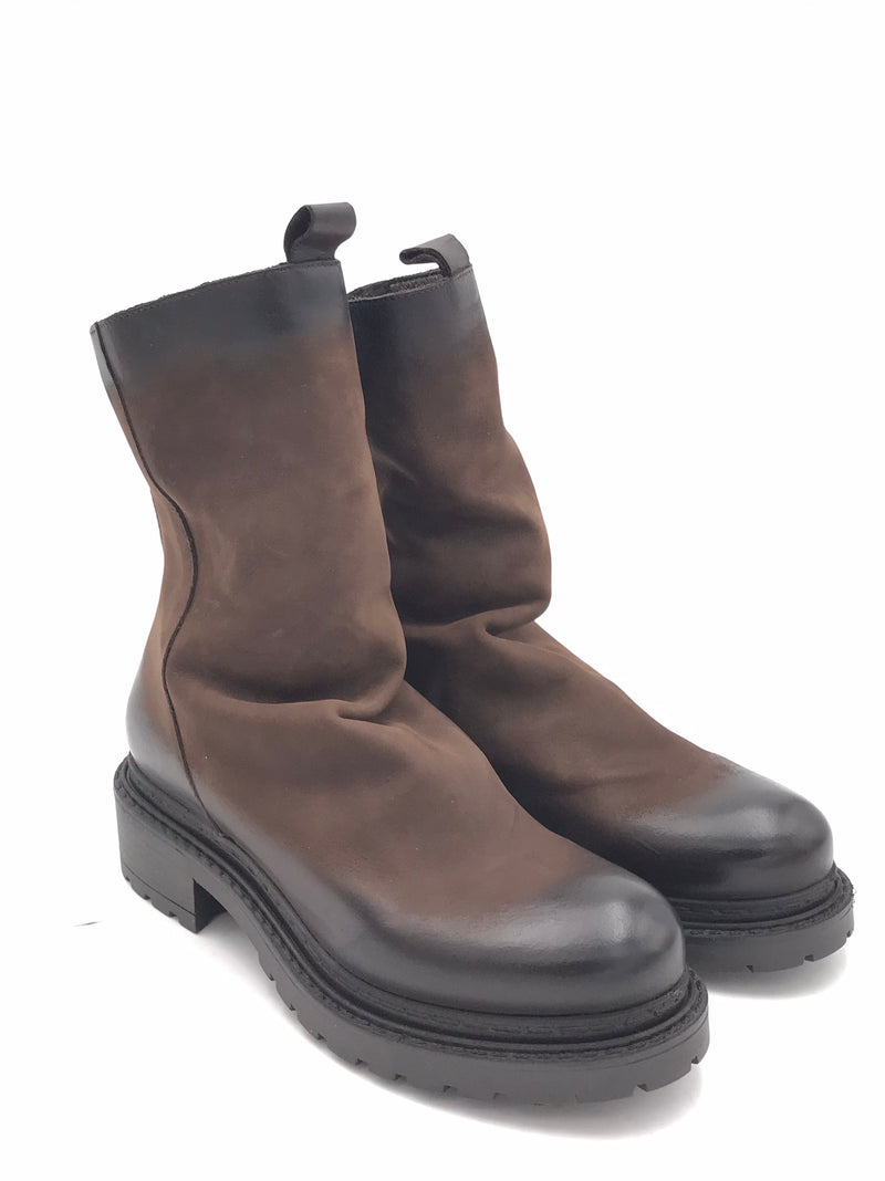 Tronchetto arricciato in nabuk marrone MA05 MARRONE METISSE 