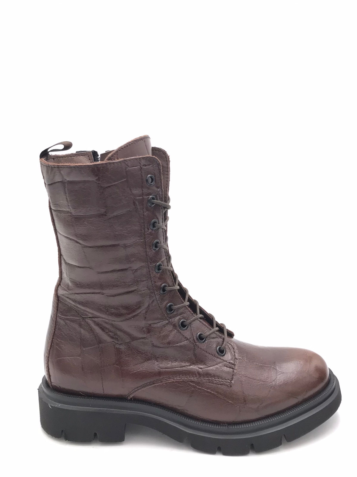 Anfibio in pelle marrone stampata cocco 26729 MARRONE ZULIAN 