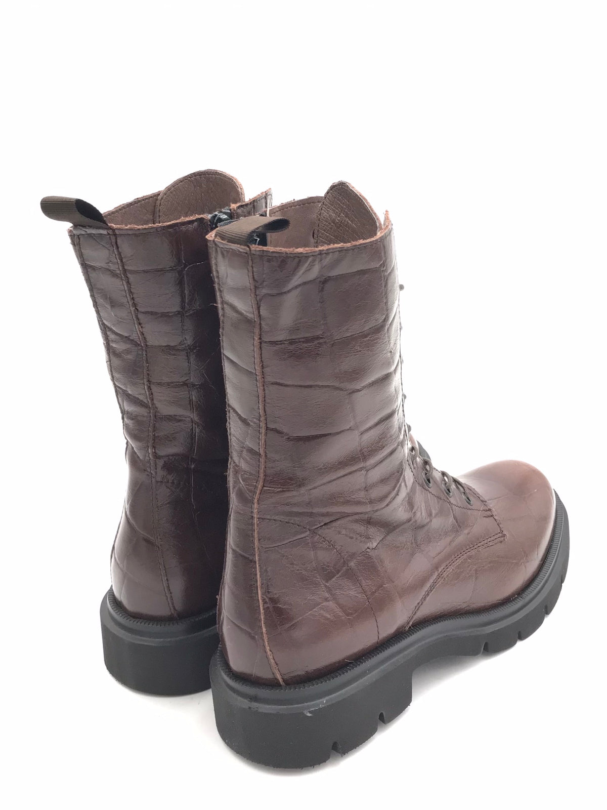 Anfibio in pelle marrone stampata cocco 26729 MARRONE ZULIAN 