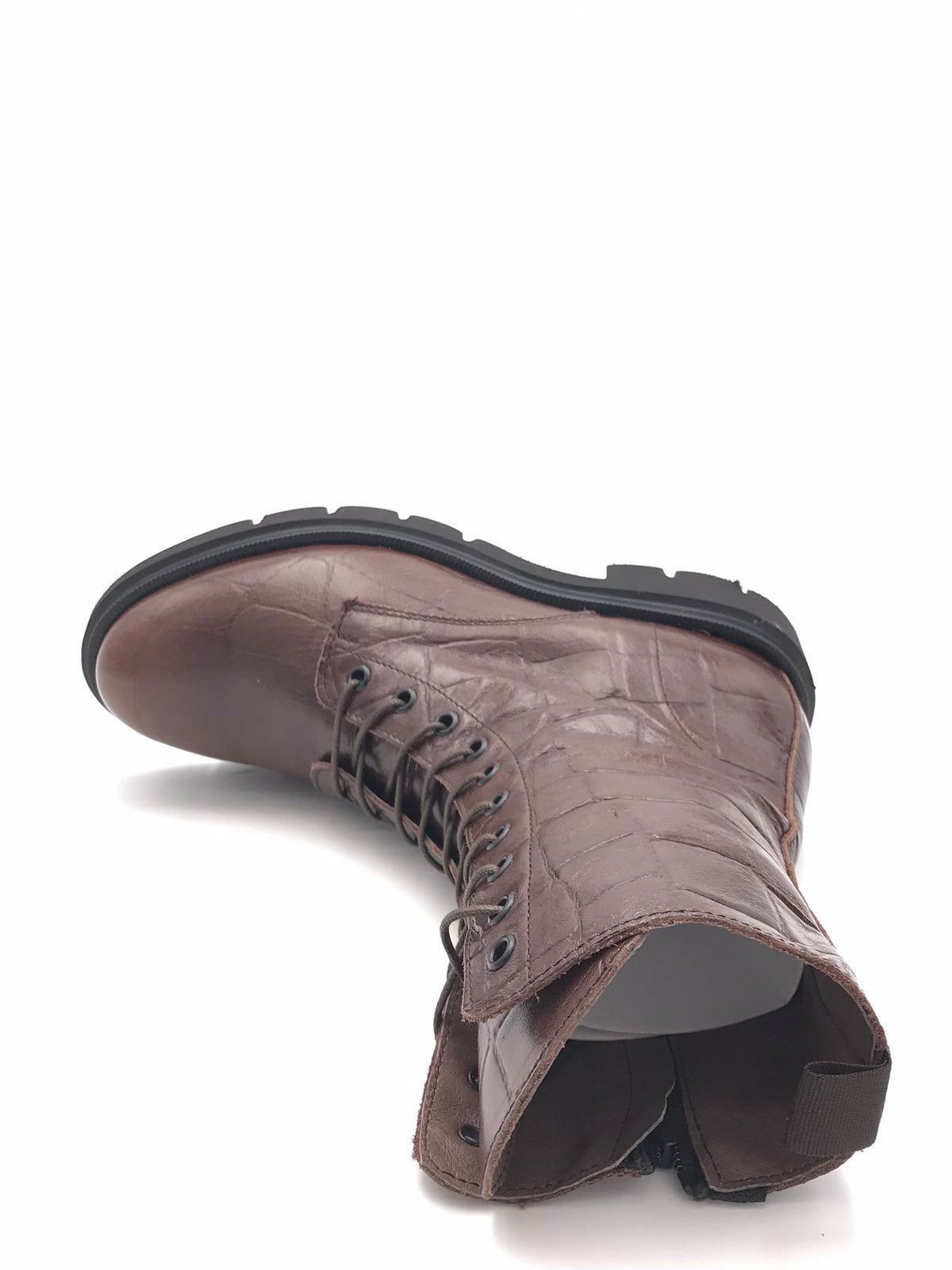 Anfibio in pelle marrone stampata cocco 26729 MARRONE ZULIAN 