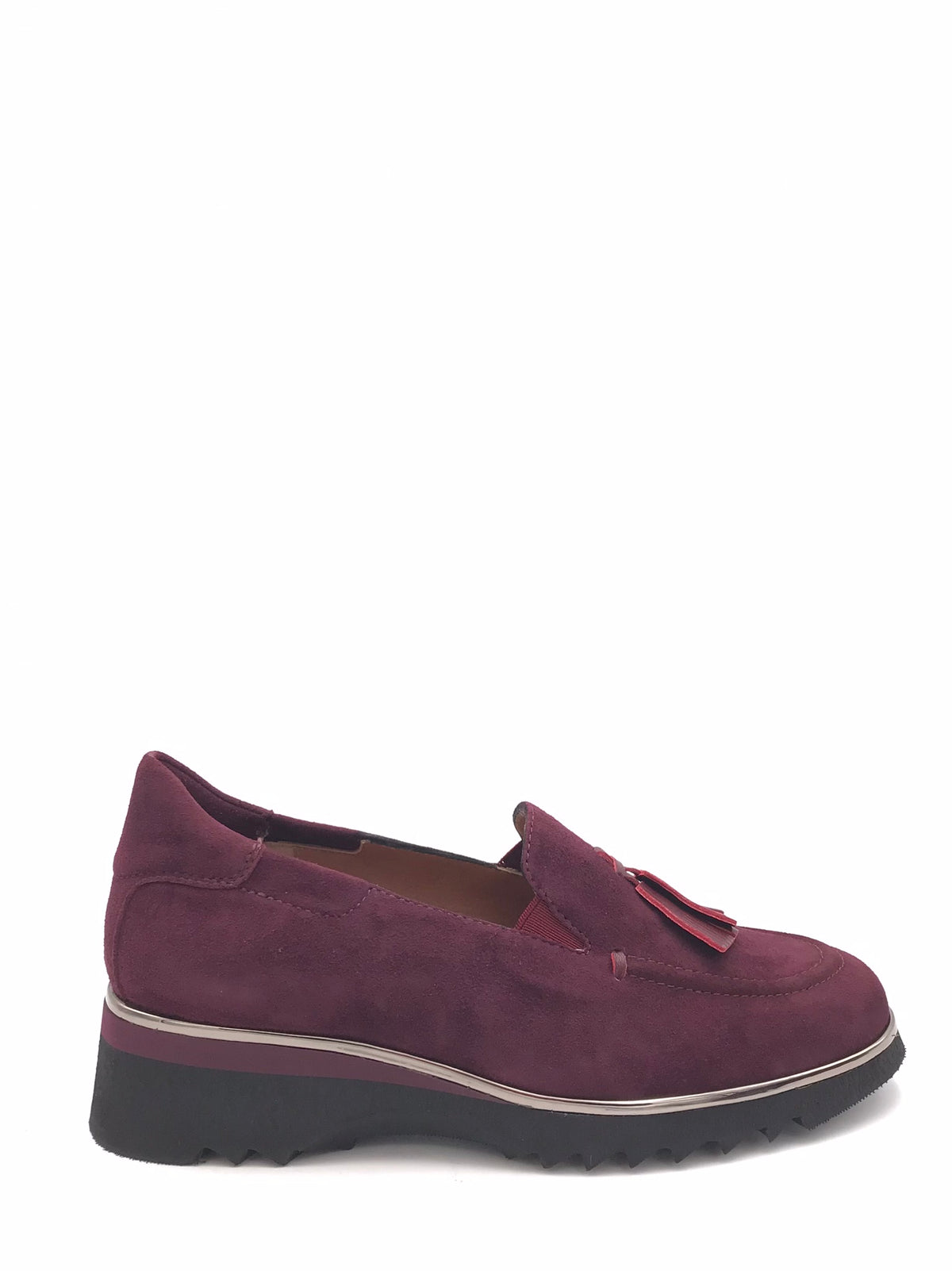 Mocassino con zeppa in camoscio bordeaux 420 BORDEAU ZULIAN 